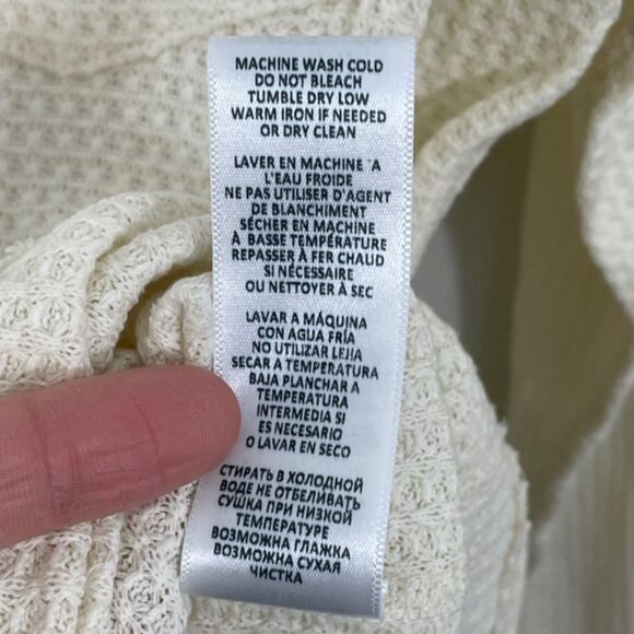 NWT RE/DONE Long Sleeve Thermal Pocket‎ Tee in Vintage White Size LARGE REDONE - Picture 9 of 12